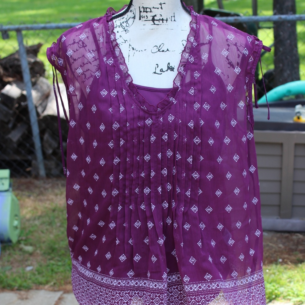 Sonoma L Women's Purple Layered Top